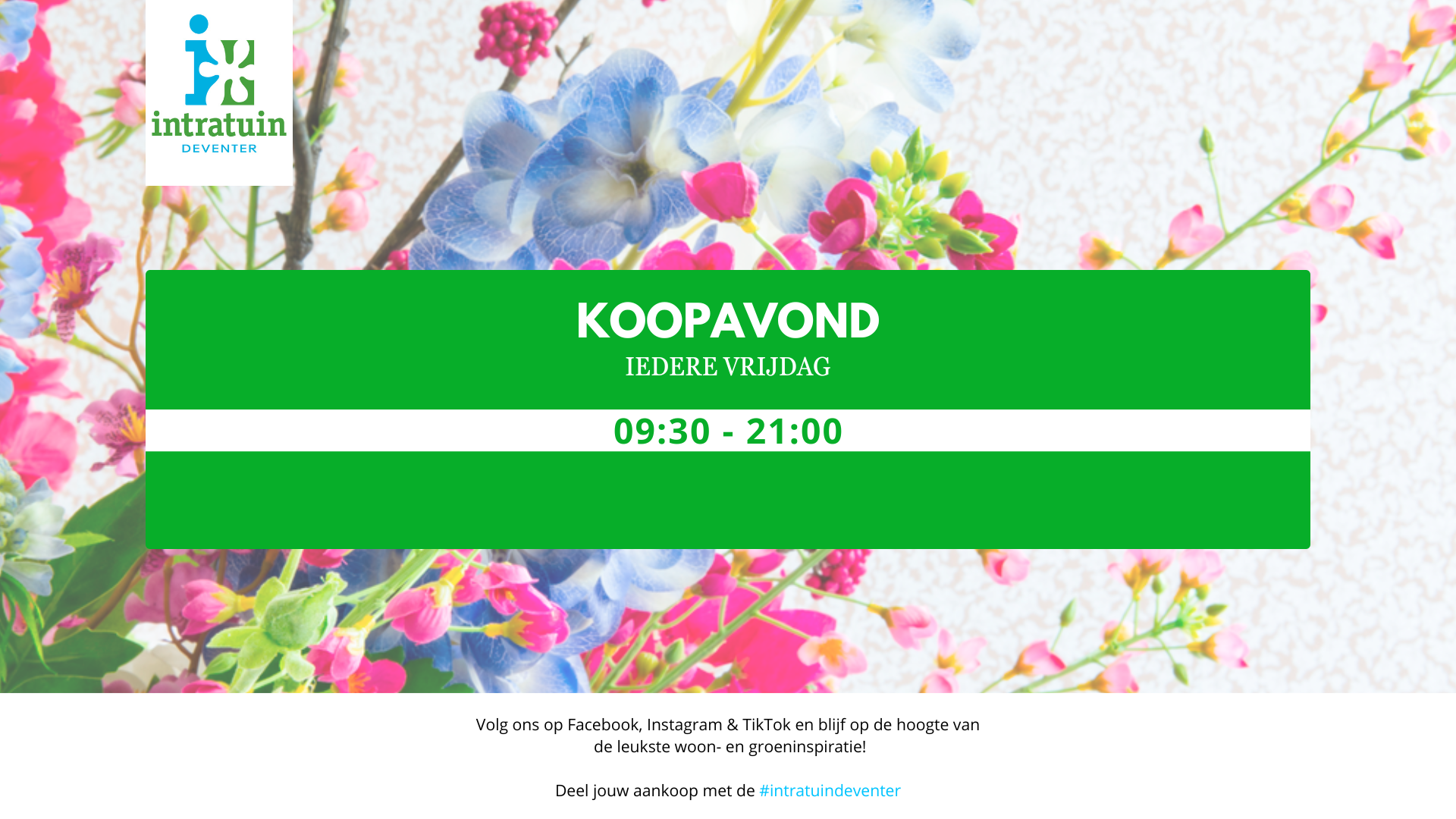 KOOPAVOND - VRIJDAG TOT 21:00 UUR