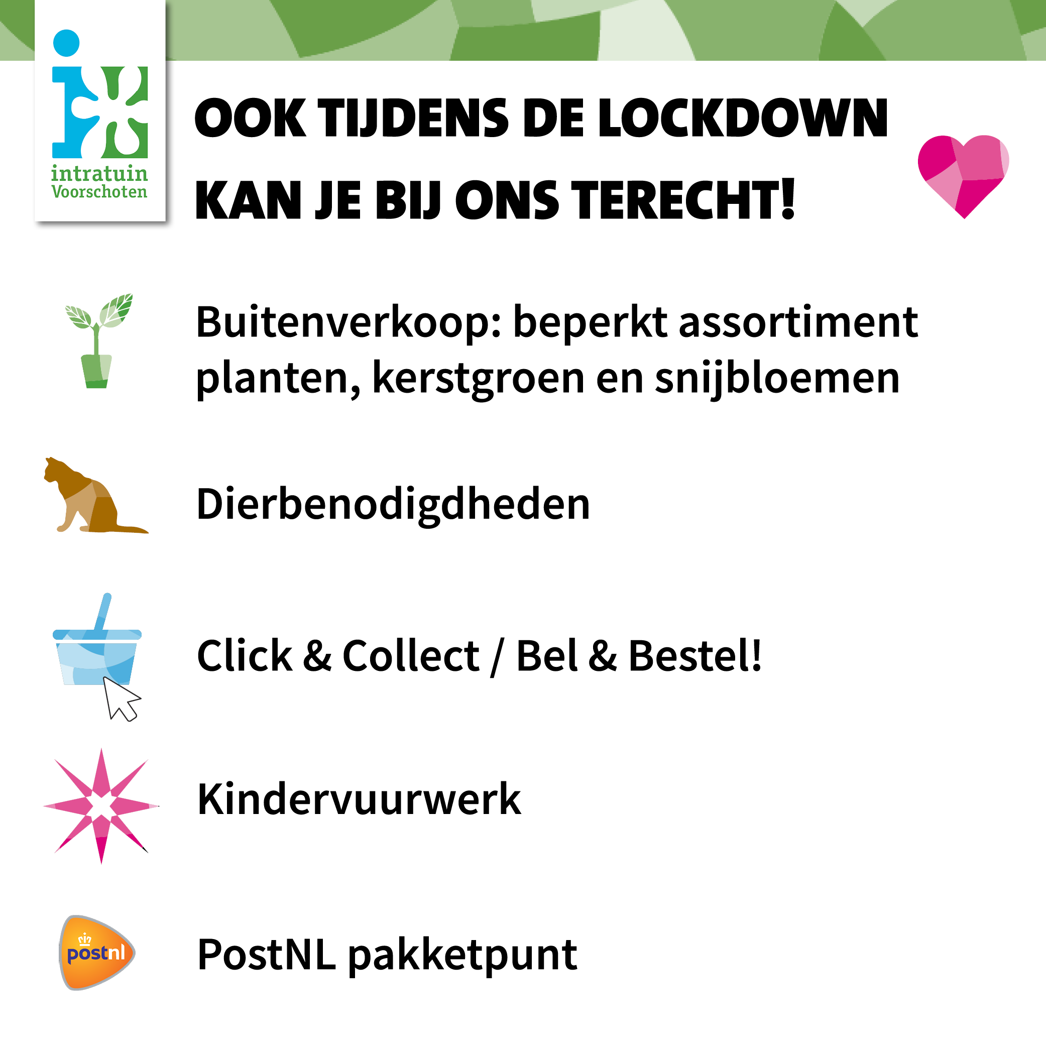 Ook tijdens de lockdown staan we voor jullie klaar!