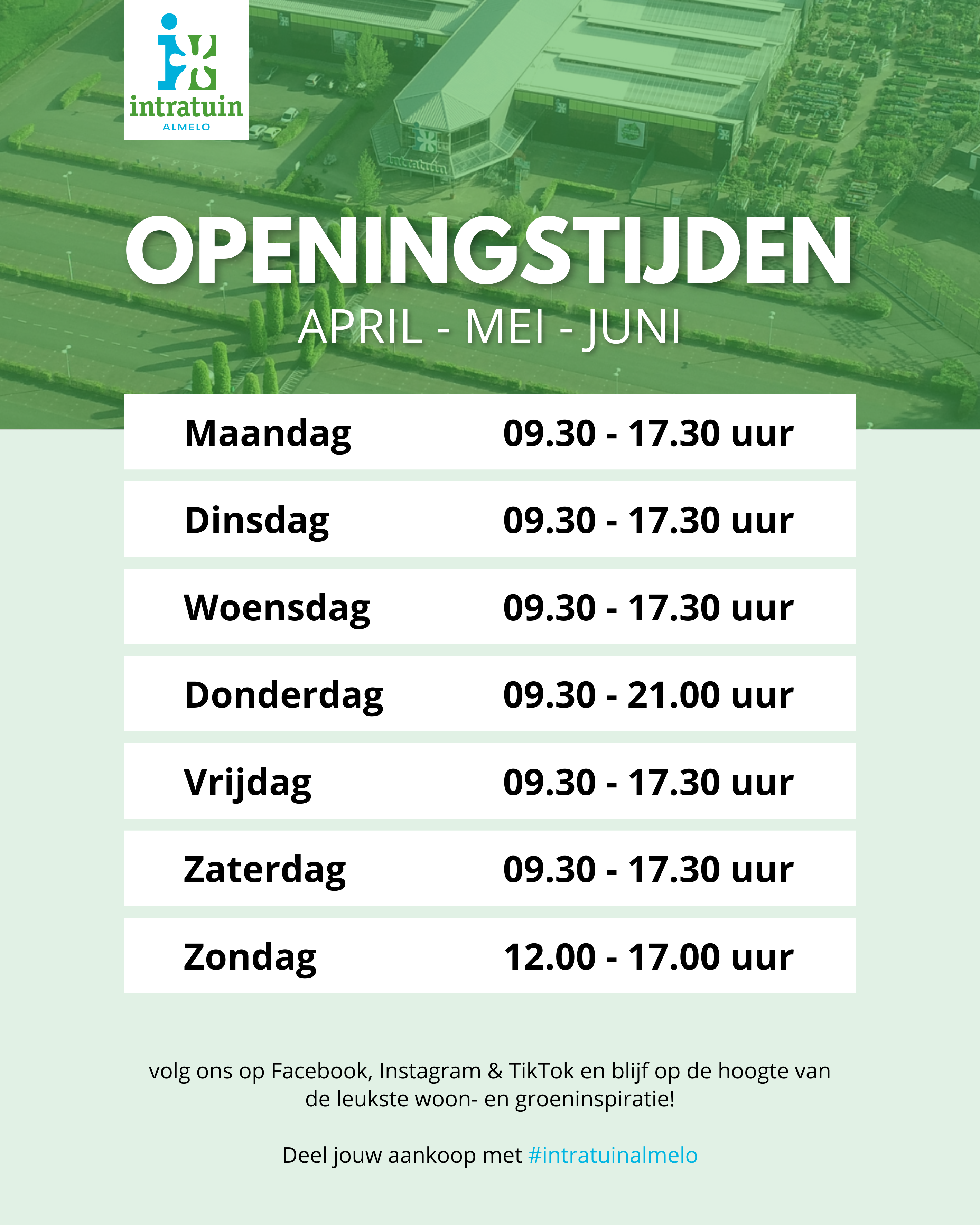 ONZE OPENINGSTIJDEN